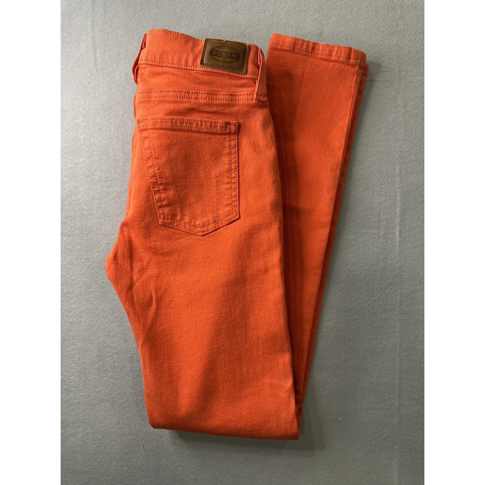 Fossil Skinny Jeans Womens Size 25 Washed Salmon Color 28x30